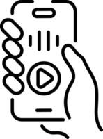 A line style icon depicting mobile media vector
