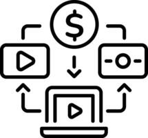 Monetization process icon in linear style vector