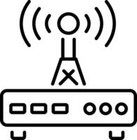 Modem signals icon in linear style vector
