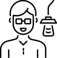 A linear style icon of a streamer speaking in a mic vector