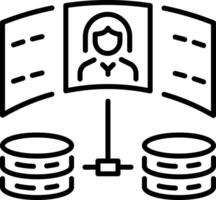 A line style icon of streaming database vector
