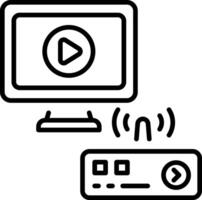 A linear style icon of streaming device vector