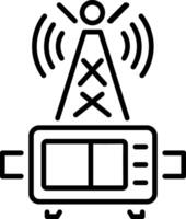 Tv broadcast system icon in linear style vector