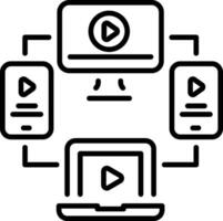 Multi platform system icon in linear style vector