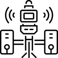A linear style icon of a network server vector