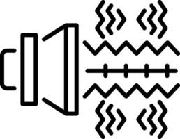 A line style icon of a speaker with sound waves depicting noise filter vector