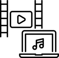 A linear style icon depicting music vector