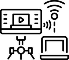Online streaming system icon in linear style vector
