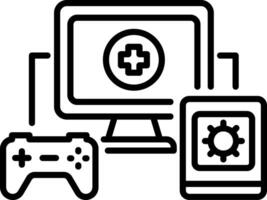 game system with a gamepad, linear, style icon vector