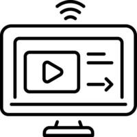 A line style icon of feed on a system vector