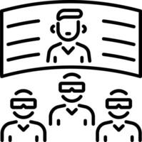 Vr conference technology icon in linear style vector