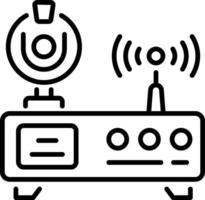 A line style icon of wireless network device vector