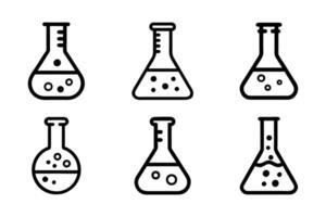 Laboratory Flask abstract stroke style silhouette icon bundle vector