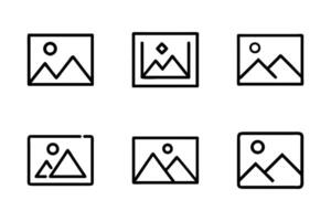 Image isolated line art flat illustration icon set vector