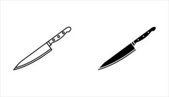 knife icon set on white background. vector