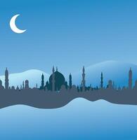 The night journey design banner template, suitable for Isra and Miraj and Ramadan occasions, an Islamic Occasions card and social media post, good for signs and tags and print materials vector