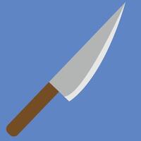A steel knife with brown wooden handle and a very sharp edge which suitable for meat and fish cutting, kitchen stuff, suitable for social media design and print materials, good for icons and packaging vector