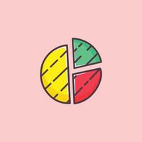 Minimalist image of a pie chart or bar graph, symbolizing financial reporting and analysis. vector