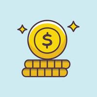 A stack of coins with a dollar sign, symbolizing wealth, savings, and financial prosperity vector