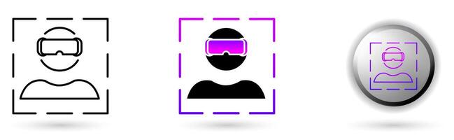 Metaverse Virtual Reality modern icons represent the virtual world and future digital technology, various outline, solid and glossy effect styles, ideal for NFT, games, presentations etc. vector