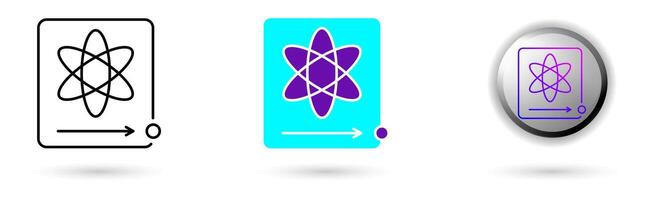 icon of Quantum Tunneling and technological innovation. Various styles such as outline, solid, and glossy effects, ideal for AI startups, science research, and quantum computing development. vector