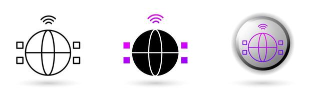 Metaverse Shared Digital World modern icon represents the virtual world and future digital technology, various outline, solid and glossy effect styles, ideal for NFT, games, presentations etc. vector