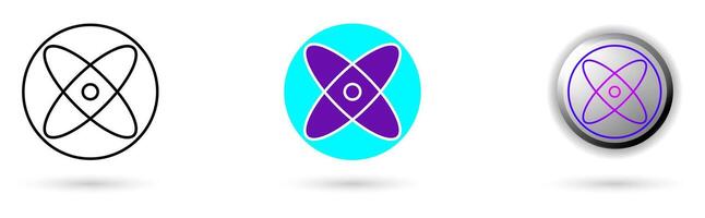 Quantum Bits modern icon and technology innovation. Various styles such as outline, solid, and glossy effects, ideal for AI startups, science research, and quantum computing development. vector