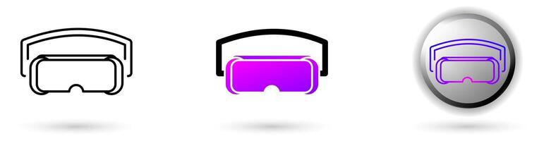 Metaverse VR Helmet modern icon represents the virtual world and future digital technology, various styles of outline, solid, and glossy effects, ideal for NFT, games, presentations etc. vector