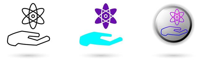 icon of Quantum Annealing and technological innovation. Various styles such as outline, solid, and glossy effects, ideal for AI startups, science research, and quantum computing development. vector