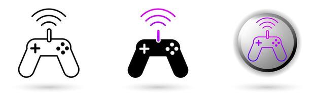 Metaverse Online Games modern icons represent the virtual world and future digital technology, various outline, solid and glossy effect styles, ideal for NFT, games, presentations etc. vector