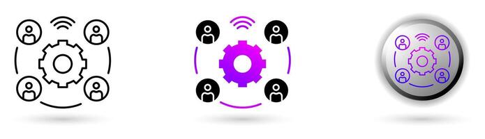 Metaverse Networking modern icons represent the virtual world and future digital technology, various outline, solid and glossy effect styles, ideal for NFT, games, presentations etc. vector
