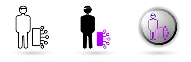 Metaverse Avatar modern icons represent the virtual world and future digital technology, various outline, solid and glossy effect styles, ideal for NFT, games, presentations etc. vector