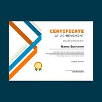 Certificate Template Design with Abstract Line Tape Composition vector