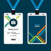 ID Card Design with Abstract Line Stripe Composition vector