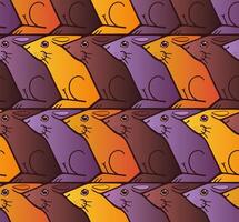 Seamless Escher style rabbit pattern with vibrant gradient colours vector