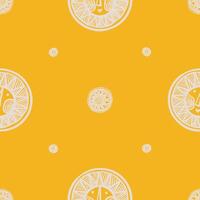 Seamless pattern with white sun faces on a yellow background vector
