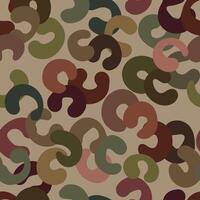 Seamless abstract pattern with overlapping hand drawn brushstroke loops in warm earthy tones on a beige background vector