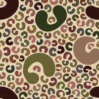 Seamless pattern with a mix of large and small abstract brushstroke loops in vibrant colours on a creamy light beige background vector