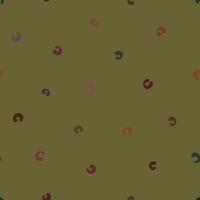 Seamless pattern with small rounded bead like abstract loops in warm orange, burgundy and earthy tones on a soft green background vector