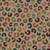 Seamless abstract pattern with hand drawn brushstroke loops in earthy muted tones on a beige background vector