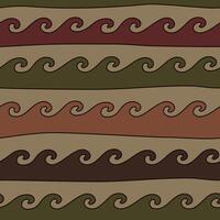 Seamless pattern with running wave motifs in traditional nomadic ornament style vector