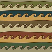 Seamless pattern with running waves in traditional nomadic ornament style vector