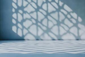 Abstract light patterns and shadows create a modern and serene ambiance on a neutral wall photo