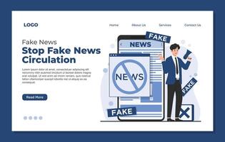 Flat design illustration concept of social media fake news, fake news, fake news. vector