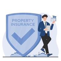Secure your property with reliable insurance coverage for unexpected risks. vector