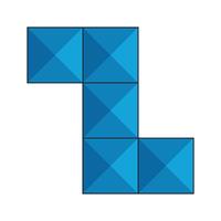 Tetris Game cube Word Z icon vector