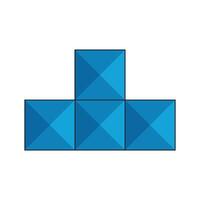 Tetris Game shape cube icon vector