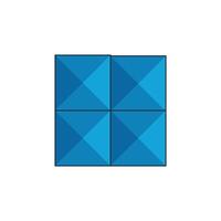 Tetris Game cube icon vector