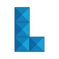 Tetris Game cube L icon vector