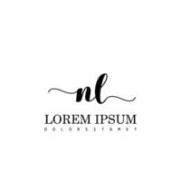 NL Initial Handwriting Template Design vector